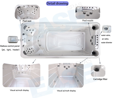 Calentador de 3KW para piscina al aire libre, bañera de hidromasaje, bañeras de hidromasaje de inmersión fría, acrílico para piscina, Jacuzzi
