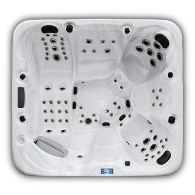 E-152S 5 Personales bañera de hidromasaje de lujo independiente para el patio trasero Blanco Mármol puro Blanco de medianoche Océano azul