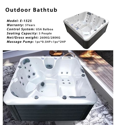 bañera de lujo para 5 personas con bañera de hidromasaje acrílica con altavoz Bluetooth