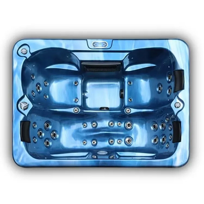 1.5KW bañera de hidromasaje rectangular con luces LED y generador de ozono