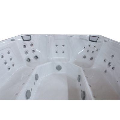 Piscina de hidromasaje acrílico con cascarón de onda del océano con asientos ergonómicos para 8 personas