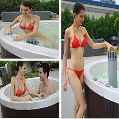 5~6 bañeras redondas bañera de baño al aire libre bañera de spa 2.5HP bomba de 2 niveles paso