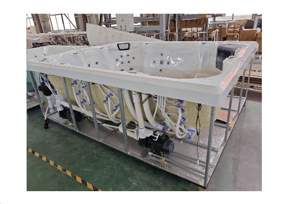 Piscina de hidromasaje acrílico con cascarón de onda del océano con asientos ergonómicos para 8 personas
