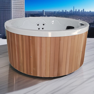 Sauna de madera de cedro rojo bañera de hidromasaje bañera de agua caliente bañera redonda