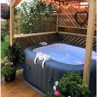 Balneario inflable de la tina caliente de la bañera del mensaje al aire libre portátil con la cubierta
