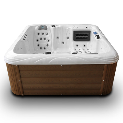 Jacuzzi al aire libre Masaje acrílico Spa bañera para 4 personas para hidroterapia relajante
