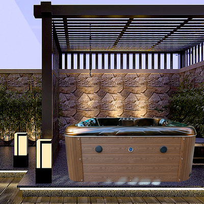 Jacuzzi al aire libre Masaje acrílico Spa bañera para 4 personas para hidroterapia relajante