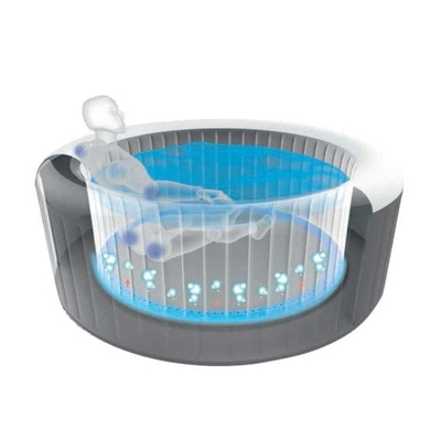 Tina caliente inflable modificada para requisitos particulares con la bañera de las aguas termales de la cubierta del aislamiento inflable