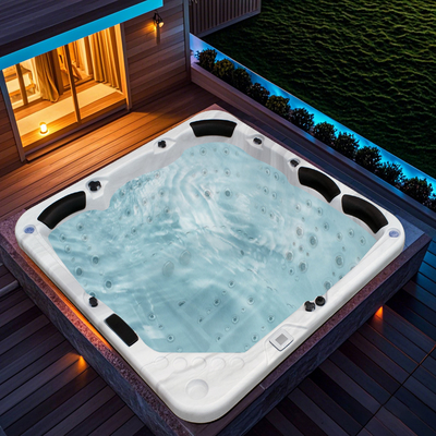 Hidroterapia al aire libre Spa Piscina Aviones de aire Masaje Jacuzzi con luz LED